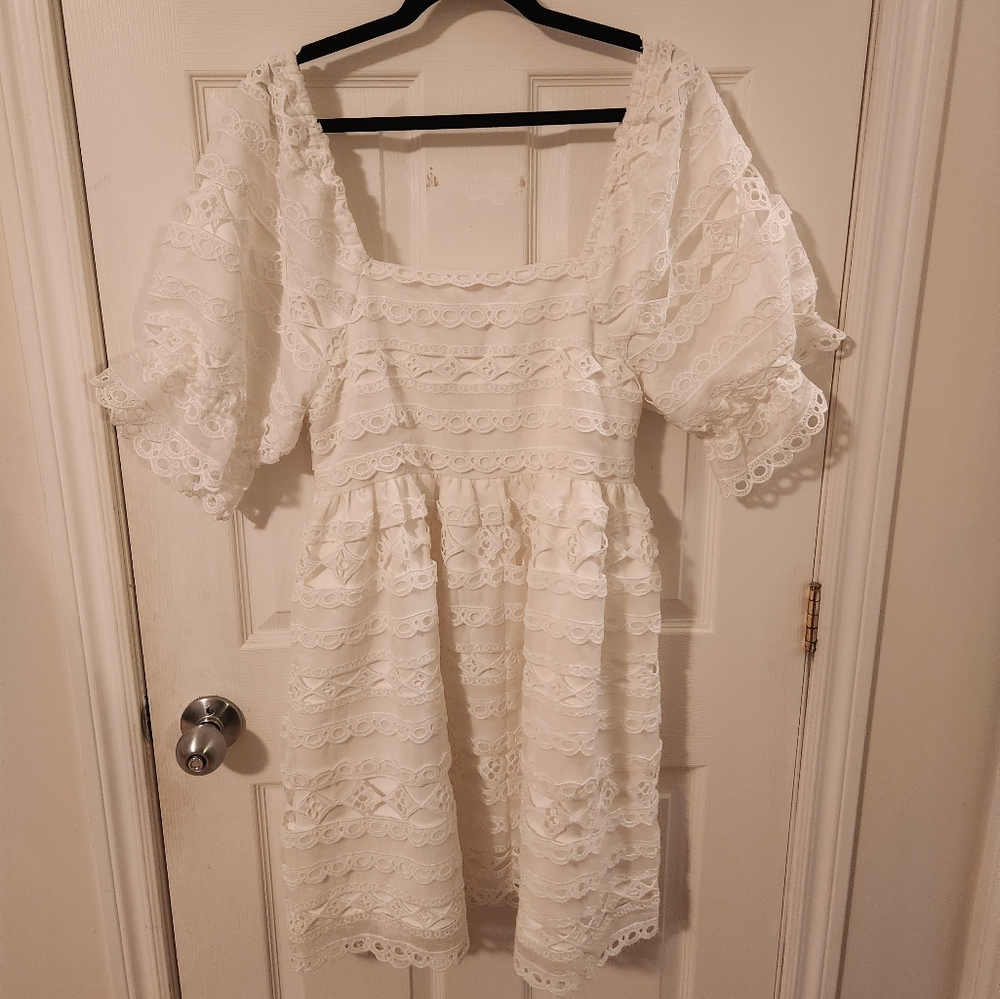 2.7 August Apparel Eyelet Babydoll Dress Size XL NWOT